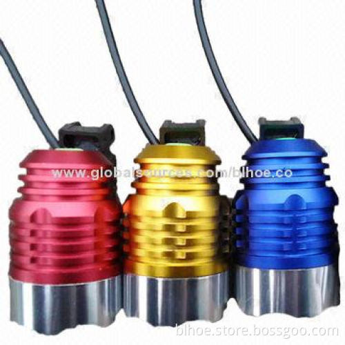 Bike front light, made of aluminum-alloy, available in black